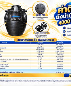 ค่าติดตั้ง ถังบำบัดน้ำเสีย 4000 ลิตร ราคา